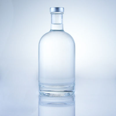 Στρογγυλό γυάλινο μπουκάλι 375 ml Διαυγές κενό μπουκάλι για οινοπνευματώδη ποτά με επιφανειακή επεξεργασία με οξύ