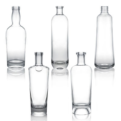 Βασικό υλικό Γυαλί Προσαρμοσμένο 500ml 700ml 750ml Super Flint Round Clear Glass Flask