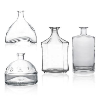 Τελείο γυάλινου κολάρου 500ml 700ml 750ml 780ml Τζιν Ρουμ Ουίσκι Τεκίλα Σπρίτ Μπουκάλι για φελλό