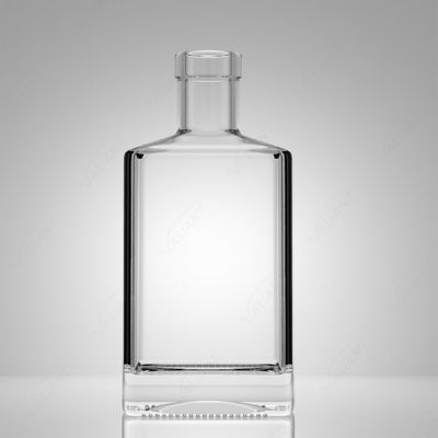 50 ml τετραγωνικό γυάλινο μπουκάλι για ουίσκι Gin Rum Custom Cap και φελλό