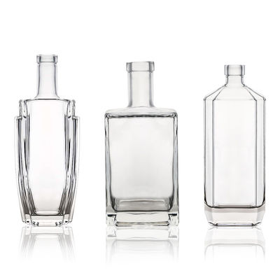 Γυαλί τροφίμων 700ml 750ml Ρουμ Βότκα Ουίσκι Τεκίλα Τζιν μπουκάλι με προσαρμοσμένο καπάκι