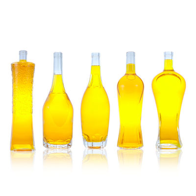 Προσαρμοσμένο καπάκι 500ml 700ml 750ml μοναδικό σχήμα γυάλινο μπουκάλι για ρούμι Βότκα Ουίσκι Τεκίλα Τζιν