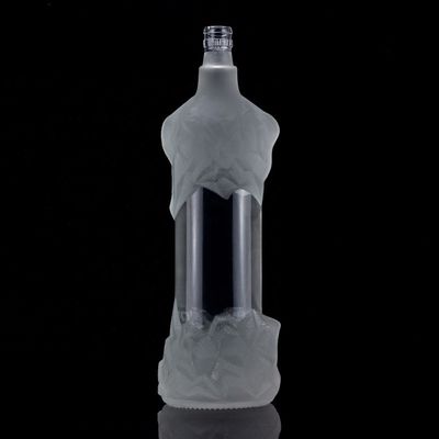500ml 700ml 750ml Διαφανές μπουκάλι γυαλιού από φλίκο για σαμπάνια Gin Rum μοναδικό σχεδιασμό