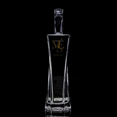 Μοναδικό 750ml Square Shoulder Super Flint γυάλινο μπουκάλι με φελλό για Ρουμ Βότκα Ουίσκι
