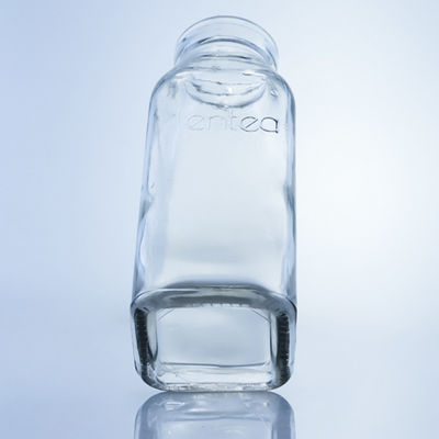 Διαυγές ή προσαρμοσμένο 280ml 350ml 500ml τετραγωνικό γυάλινο μπουκάλι χυμού με προσαρμοσμένο λογότυπο