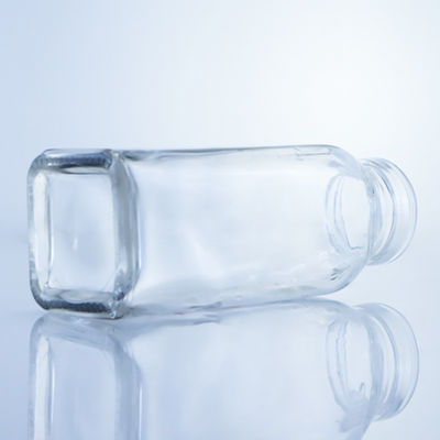 Διαυγές ή προσαρμοσμένο 280ml 350ml 500ml τετραγωνικό γυάλινο μπουκάλι χυμού με προσαρμοσμένο λογότυπο