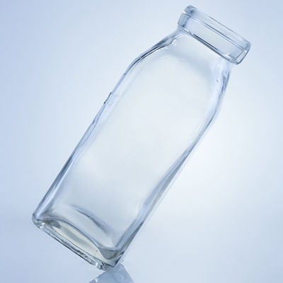 Διαυγές ή προσαρμοσμένο 280ml 350ml 500ml τετραγωνικό γυάλινο μπουκάλι χυμού με προσαρμοσμένο λογότυπο