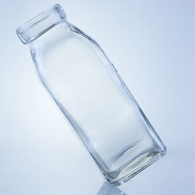 Διαυγές ή προσαρμοσμένο 280ml 350ml 500ml τετραγωνικό γυάλινο μπουκάλι χυμού με προσαρμοσμένο λογότυπο