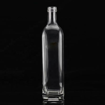 500 ml τετραγωνικό γυάλινο μπουκάλι με έξτρα παρθένο ελαιόλαδο με προσαρμοσμένη επεξεργασία επιφάνειας
