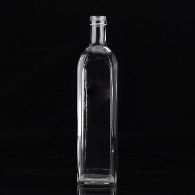 500 ml τετραγωνικό γυάλινο μπουκάλι με έξτρα παρθένο ελαιόλαδο με προσαρμοσμένη επεξεργασία επιφάνειας
