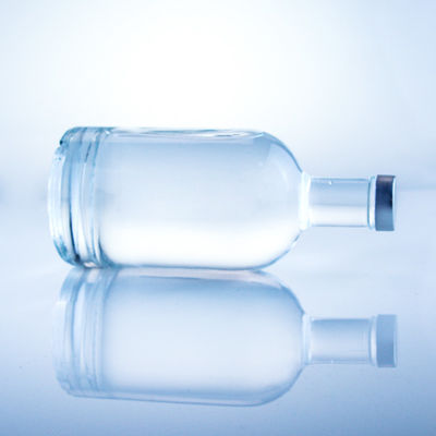 Στρογγυλό γυάλινο μπουκάλι 375 ml Διαυγές κενό μπουκάλι για οινοπνευματώδη ποτά με επιφανειακή επεξεργασία με οξύ