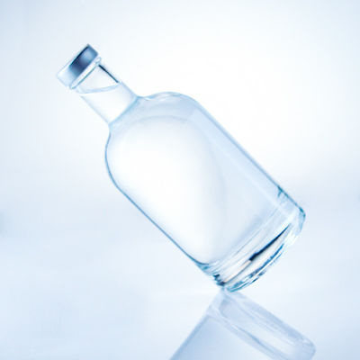 Στρογγυλό γυάλινο μπουκάλι 375 ml Διαυγές κενό μπουκάλι για οινοπνευματώδη ποτά με επιφανειακή επεξεργασία με οξύ