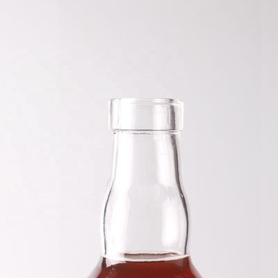Υλικό κολάρου γυαλί 500 ml 700 ml Εμφανισμένο διαφανές μπουκάλι για ουίσκι ρούμι Gin Brandy