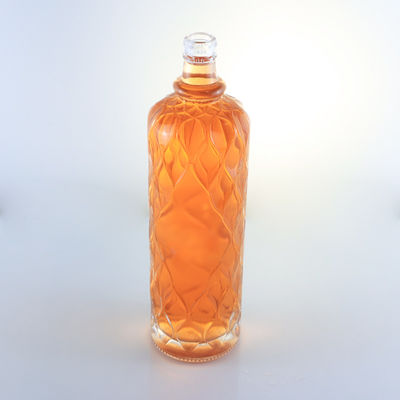 750 ml Διαφανές γυάλινο μπουκάλι με χαρακτική για τζιν ρούμι σαμπάνια μπράντυ τεκίλα ουίσκι