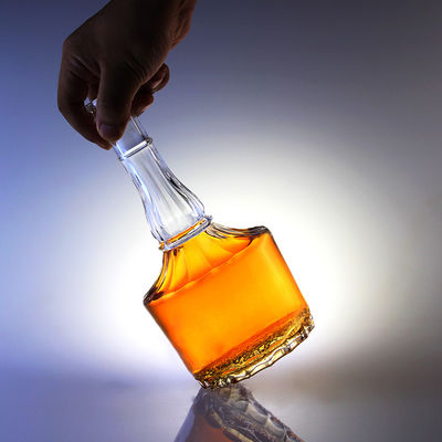500 ml γυάλινο μπουκάλι με φελλό για ουίσκι βότκα οινοπνεύματα χαραγμένα σε μακρύ σβέρκο σχεδιασμό