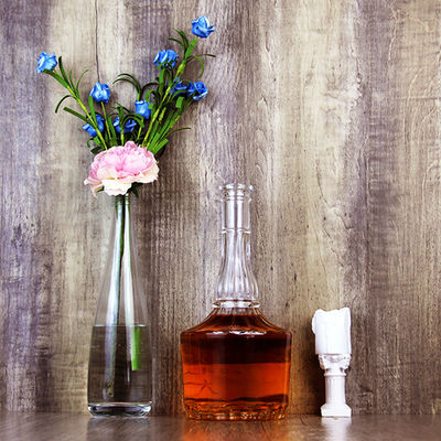 500 ml γυάλινο μπουκάλι με φελλό για ουίσκι βότκα οινοπνεύματα χαραγμένα σε μακρύ σβέρκο σχεδιασμό