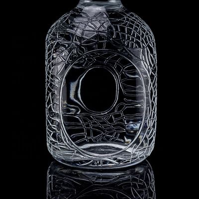 Κύκλωμα γυαλιού χαραγμένο 700ml 750ml Βότκα γυάλινο μπουκάλι μπουκάλι κρασί με τύπου σφράγισης φελλού