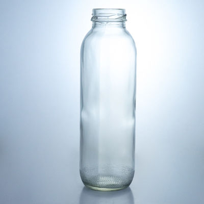Υλικό κολάρου Γυαλί 350ml Στρογγυλό σχήμα γυάλινο μπουκάλι με μοναδικό Custom Logo καπάκι βίδα