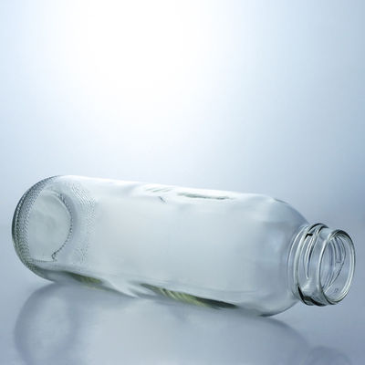 Υλικό κολάρου Γυαλί 350ml Στρογγυλό σχήμα γυάλινο μπουκάλι με μοναδικό Custom Logo καπάκι βίδα