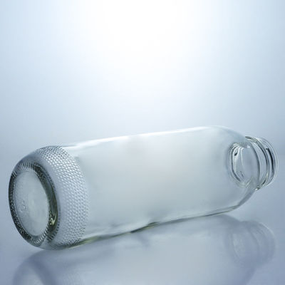 Υλικό κολάρου Γυαλί 350ml Στρογγυλό σχήμα γυάλινο μπουκάλι με μοναδικό Custom Logo καπάκι βίδα