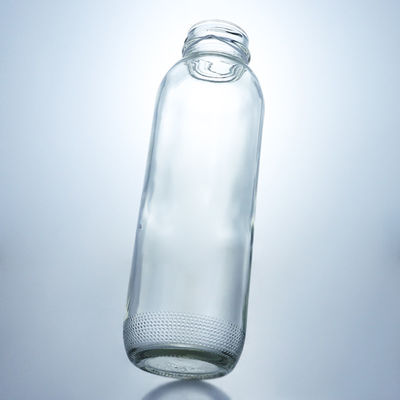 Υλικό κολάρου Γυαλί 350ml Στρογγυλό σχήμα γυάλινο μπουκάλι με μοναδικό Custom Logo καπάκι βίδα