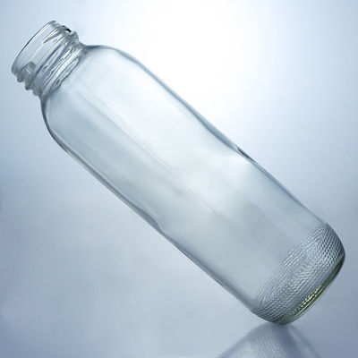 Υλικό κολάρου Γυαλί 350ml Στρογγυλό σχήμα γυάλινο μπουκάλι με μοναδικό Custom Logo καπάκι βίδα