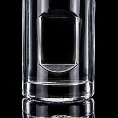 Προσαρμοσμένο σχήμα 750ml μπουκάλι γυαλιού βότκας με φελλό καπάκι και καθαρό φινίρισμα σε στρογγυλό