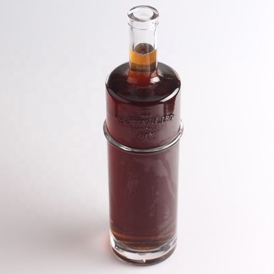 Βάζο με χαραγμένη τεκίλα 750 ml 1 λίτρο με στρογγυλό σχήμα και τύπου σφράγισης από φελλό
