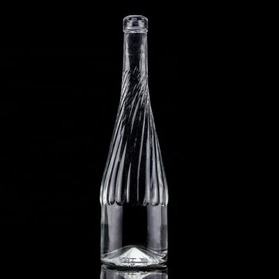 Υλικό γυάλινου σώματος 500 ml 700 ml μπουκάλι κρασιού ουίσκι με μοναδικό σχεδιασμό με ανυψωμένο κάτω μέρος