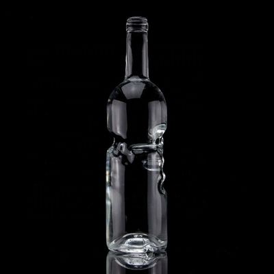 700 ml γυάλινα μπουκάλια σε σχήμα κιθάρας με κάλυμμα φελλού για καθαρό ή εξατομικευμένο ουίσκι βότκα