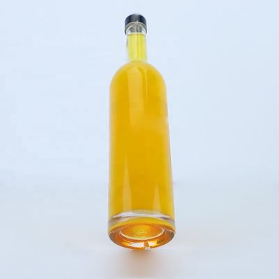 Προσαρμοσμένο λογότυπο 700ml 750ml High Flint Round Shape Glass Flask με βρόχο πάνω φινίρισμα
