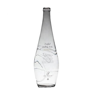 Διαφανές στρογγυλό 700ml 350ml Custom Mineral Glass Flask για βιομηχανικά ποτά