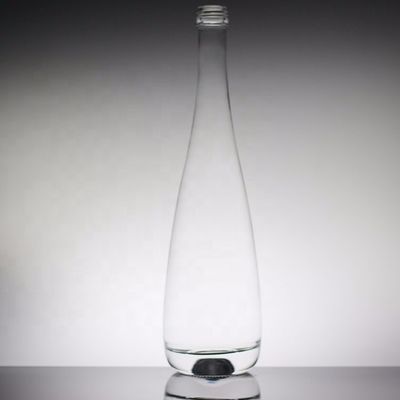 Διαφανές στρογγυλό 700ml 350ml Custom Mineral Glass Flask για βιομηχανικά ποτά