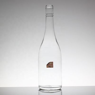 Διαφανές στρογγυλό 700ml 350ml Custom Mineral Glass Flask για βιομηχανικά ποτά