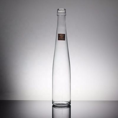 Διαφανές στρογγυλό 700ml 350ml Custom Mineral Glass Flask για βιομηχανικά ποτά