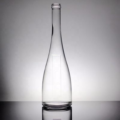 Διαφανές στρογγυλό 700ml 350ml Custom Mineral Glass Flask για βιομηχανικά ποτά