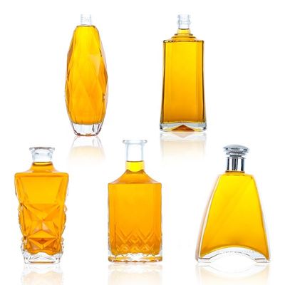 375ml 500ml 700ml 750ml 1000ml Όσλο Λικέρ Τζιν Ουίσκι Γυαλί Βότκα μπουκάλι με κάλυμμα φελλού