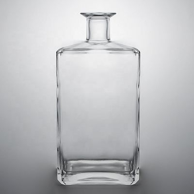 Τελείο γυάλινου κολάρου 500ml 700ml 750ml 780ml Τζιν Ρουμ Ουίσκι Τεκίλα Σπρίτ Μπουκάλι για φελλό
