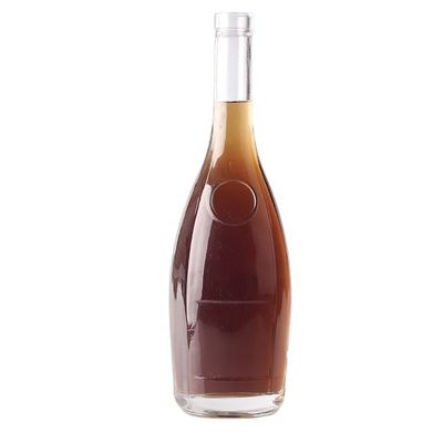 375 ml Custom Logo χαραγμένο με δάκρυ σε σχήμα σταγόνας τζιν ρούμι γυάλινο μπουκάλι με φελλό για ποτά