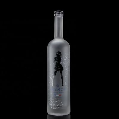 Γυαλί 750 ml 500 ml Decal εκτύπωση μπουκάλι βότκα με παγωμένο σχεδιασμό και βασικό υλικό