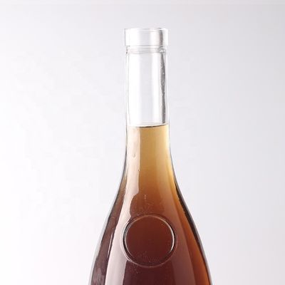 375 ml Custom Logo χαραγμένο με δάκρυ σε σχήμα σταγόνας τζιν ρούμι γυάλινο μπουκάλι με φελλό για ποτά