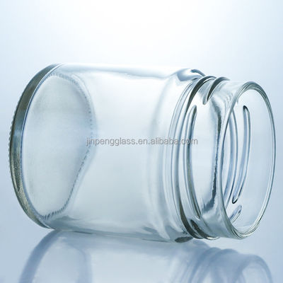 Προσαρμοσμένο 500 ml Γυροειδές γυάλινο βάζο με μέλι και γυάλινο υλικό βάσης