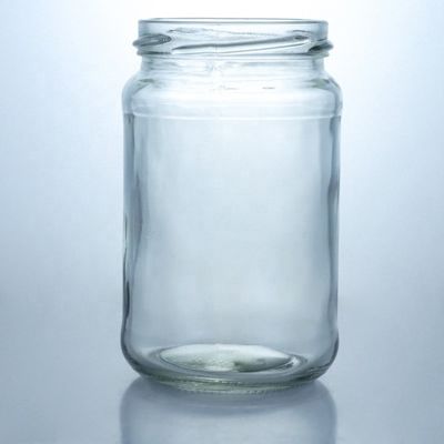 Μεταλλικό κάλυμμα Honey Jam Στρογγυλό Γυάλινο Γάζο Τροφίμων με Προσαρμοσμένο Στενό Μέτωπο Διαυγές Γυαλί