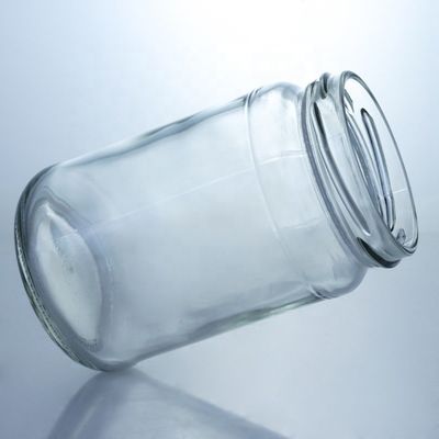 Μεταλλικό κάλυμμα Honey Jam Στρογγυλό Γυάλινο Γάζο Τροφίμων με Προσαρμοσμένο Στενό Μέτωπο Διαυγές Γυαλί