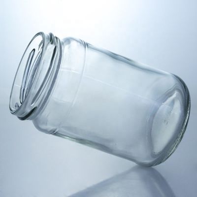 Μεταλλικό κάλυμμα Honey Jam Στρογγυλό Γυάλινο Γάζο Τροφίμων με Προσαρμοσμένο Στενό Μέτωπο Διαυγές Γυαλί