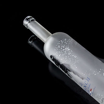Γυάλινο κολάρο 750ml Acid Etch Vodka μπουκάλι με καθαρό ή προσαρμοσμένο χρώμα σε χρώμα
