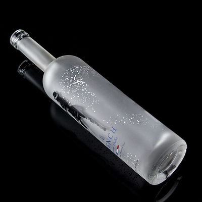 Γυάλινο κολάρο 750ml Acid Etch Vodka μπουκάλι με καθαρό ή προσαρμοσμένο χρώμα σε χρώμα