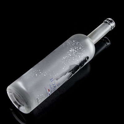 Γυάλινο κολάρο 750ml Acid Etch Vodka μπουκάλι με καθαρό ή προσαρμοσμένο χρώμα σε χρώμα