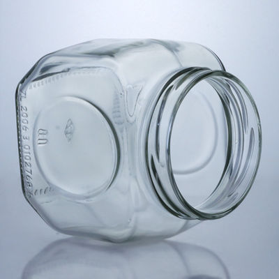 600ml γυάλινο δοχείο τροφίμων για μέλι σάλτσα τσίλι βολικό και κομψό καπάκι από αλουμίνιο