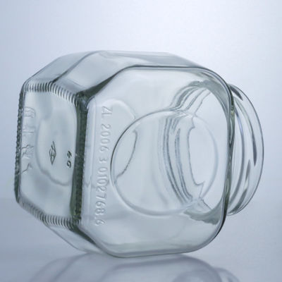 600ml γυάλινο δοχείο τροφίμων για μέλι σάλτσα τσίλι βολικό και κομψό καπάκι από αλουμίνιο